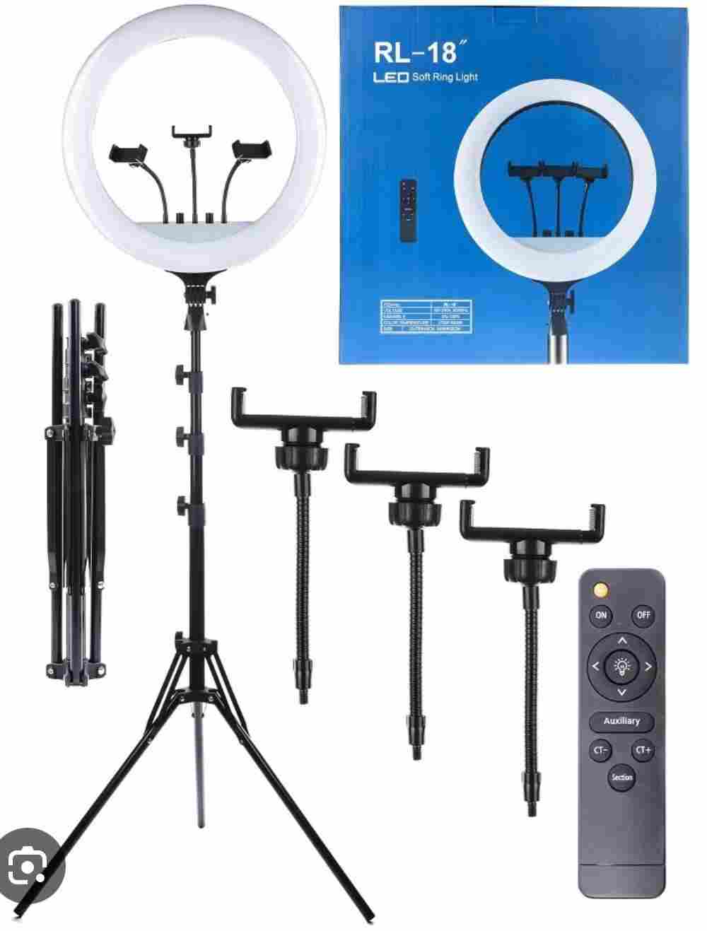 The Mohrim Rl 18 Ring Light With Remote Control 3 Phone Holder