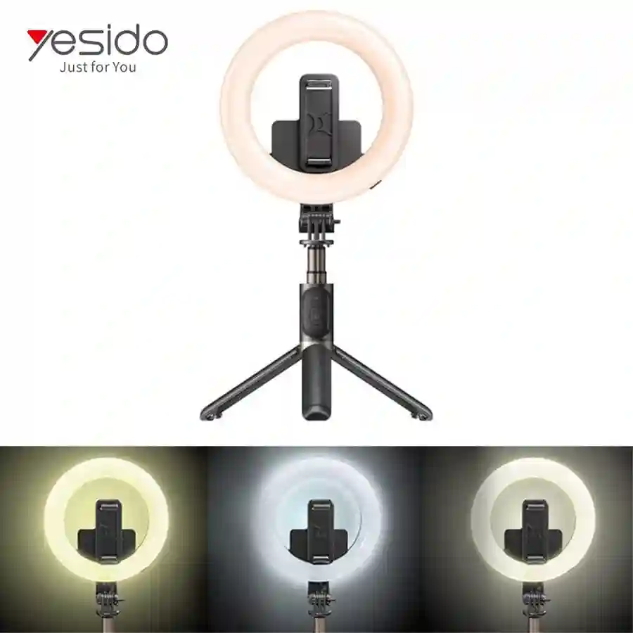 Yesido Selfie Stick With Wireless Ring Light Tripod - SF12