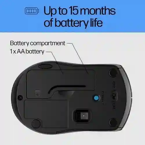 HP X3000 G2 Wireless Mouse - Ambidextrous 3-Button Control, & Scroll Wheel Multi-Surface Technology