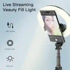 Yesido Selfie Stick With Wireless Ring Light Tripod - SF12